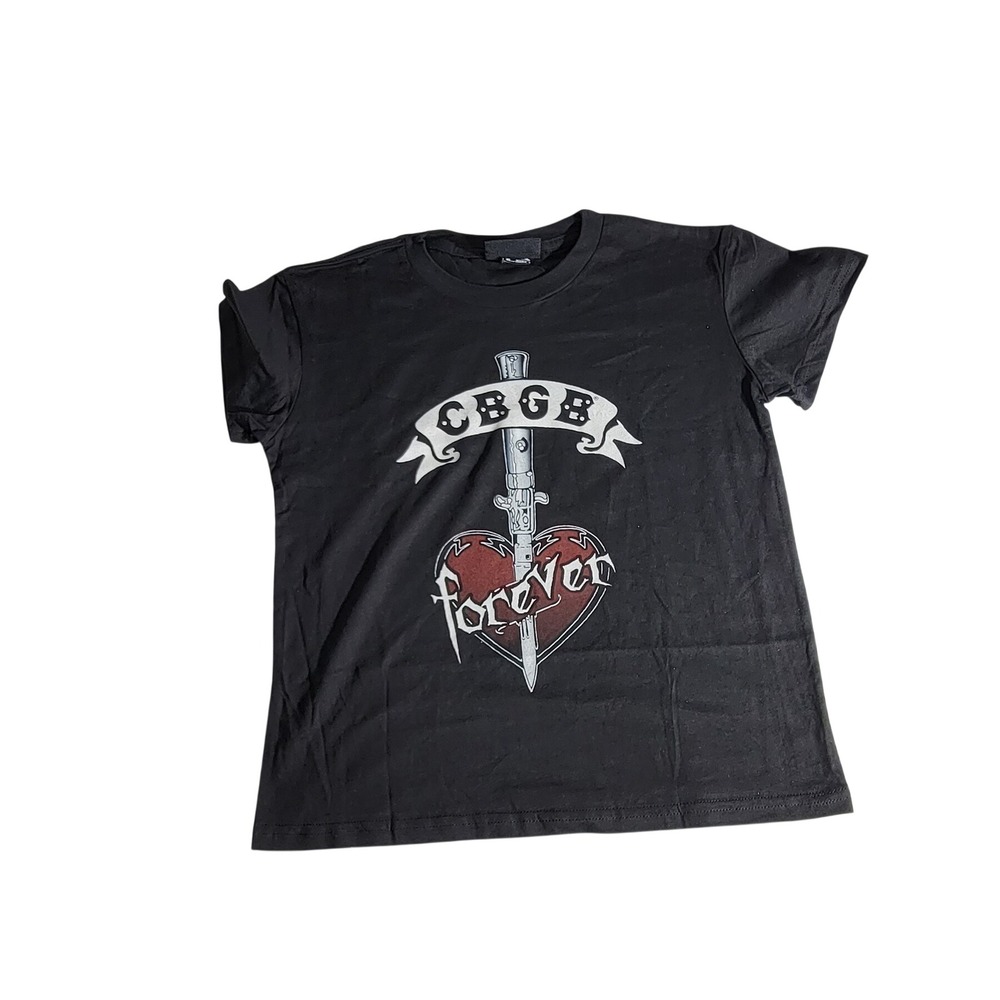 CBGB Forever Dagger Heart Graphic T-Shirt Black Mens Medium Made in USA